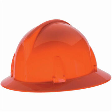 Full Brim Hard Hat, Orange, Polyethylene, Ratchet, Class E