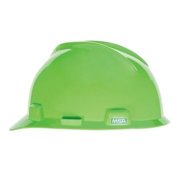 Casque de sécurité à bord complet, vert, polyéthylène, cliquet, classe E