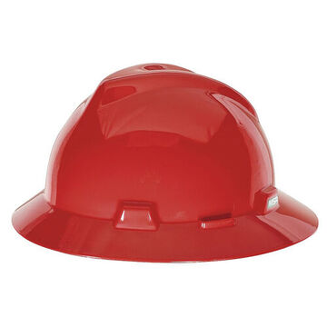 Casque de chantier, rouge, polycarbonate, 1-Touch Pinlock