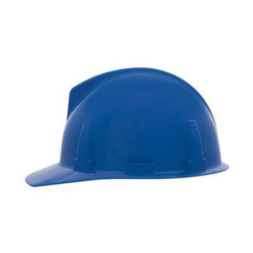 Cap Style Hard Hat, Fits Hat 6-1/2 to 8 in, Blue, Polycarbonate, 1-Touch Pinlock, Class E