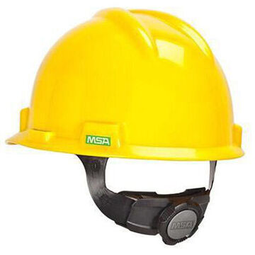 Casque de sécurité à bord avant, jaune, polycarbonate, cliquet Fas-Trac®