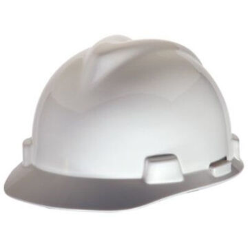 Casque rigide de type Ii non ventilé, convient aux chapeaux de 6-1/2 à 8 pouce, blanc, HDPE, cliquet à 4 pouceints, classe E