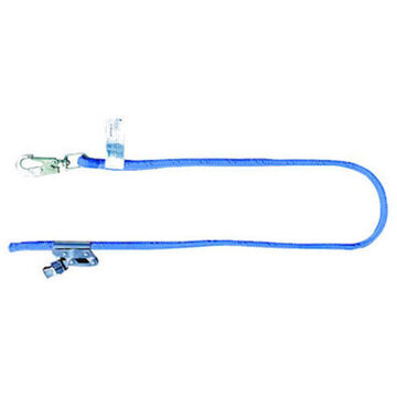 Adjustable Length Lanyard, 310 lb Capacity, 6 ft lg, 1-Leg, Blue, Locking Swivel Snap Hook