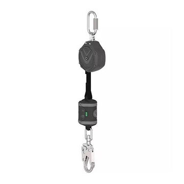 Personal Self-retracting Web Lanyard, 310 lb Capacity, 6 ft lg, 1-Leg, Gray, 36CS Snap Hook