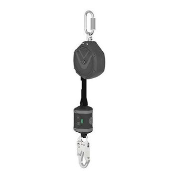 Personal Self-retracting Web Lanyard, 310 lb Capacity, 8 ft lg, 1-Leg, Gray, 36C Snap Hook