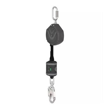 Personal Self-retracting Web Lanyard, 310 lb Capacity, 8 ft lg, 1-Leg, Gray, 36CS Snap Hook