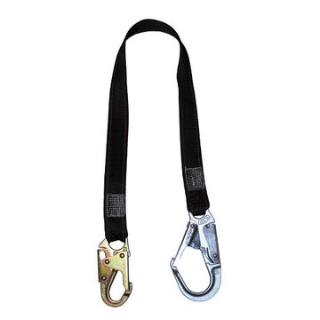 Restraint Positioning Lanyard, 310 lb Capacity, 2 ft lg, 1-Leg, Snap Hook