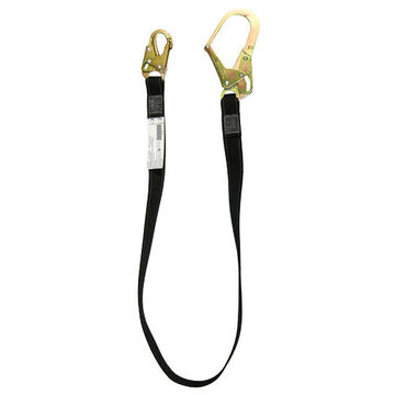 Restraint Positioning Lanyard, 310 lb Capacity, 2 ft lg, 1-Leg, Scaffold Hook