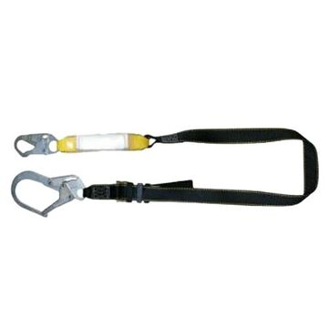 Lanyard, 200 to 420 lb Capacity, 6 ft lg, 1-Leg, Snap and Scaffold Hook