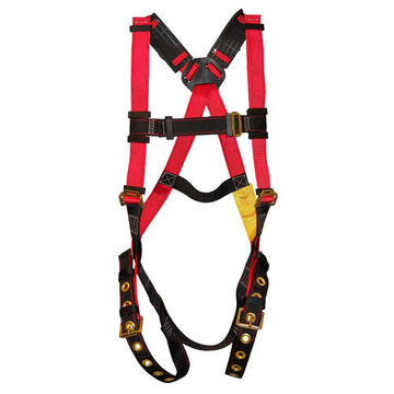 Harness, Universal, 420 lb Capacity, Red Shoulder/Black Chest Strap/Black Leg, Polyester