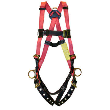 Harness, Universal, 420 lb Capacity, Red Shoulder/Black Chest Strap/Black Leg, Polyester