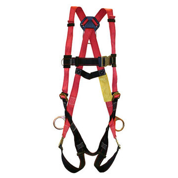 Harness, Universal, 420 lb Capacity, Red Shoulder/Black Chest Strap/Black Leg, Polyester