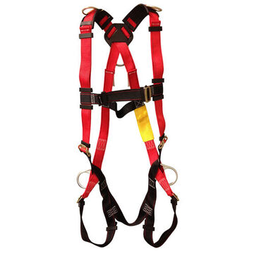 Harness, Universal, 420 lb Capacity, Red Shoulder/Black Chest Strap/Black Leg, Polyester