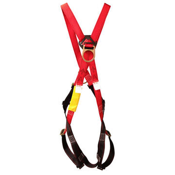 Full Body Harness, Universal, 420 lb Capacity, Red/Black, Polyester