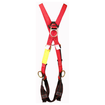 Full Body Harness, XL, 420 lb Capacity, Red/Black, Polyester