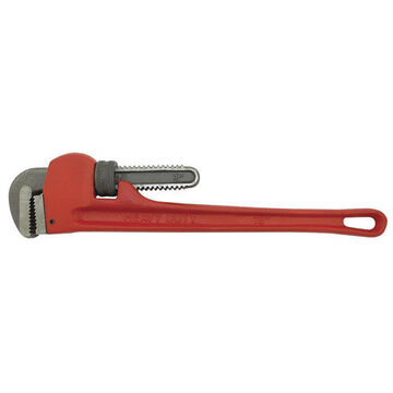 Pipe Wrench Straight 18 In Lg, Hook Jaw, 2-1/2 In Capacity