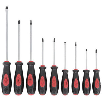 Multi-bit Screwdriver Set, 9-Piece, Steel, Chrome Vanadium