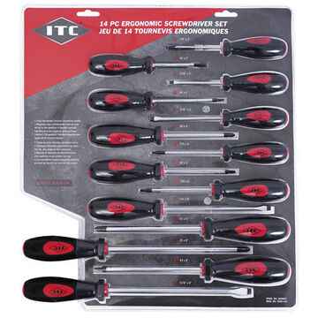 Multi-bit Screwdriver Set, 14-Piece, Steel, Chrome Vanadium