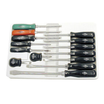 Multi-bit Screwdriver Set, 14-Piece, Steel, Chrome Vanadium