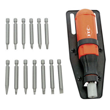 Multi-bit Screwdriver Set, 15-Piece, Steel, Chrome Vanadium