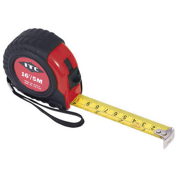 Measuring Tape, 16 ft lg, 3/4 in wd, Steel