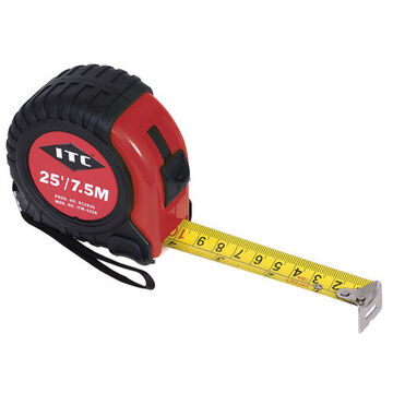 Measuring Tape, 25 ft lg, 1 in wd, Steel