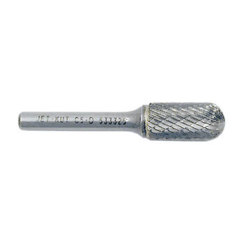Bur Super Premium, Round Nose, Tree Radius, 1/2 In Dia, 1 In Lg, Double