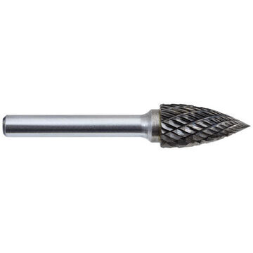 Bur Premium, 3-pointed, 1/2 In Dia, 1 In Lg, Double