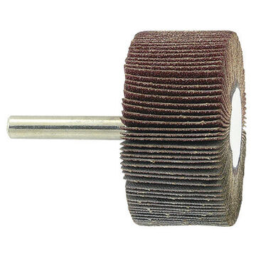Flap Wheel Shaft Mounted, 2 In Dia, 1 In Wd, 1/4 In Shank, 80 Grit, Aluminum Oxide