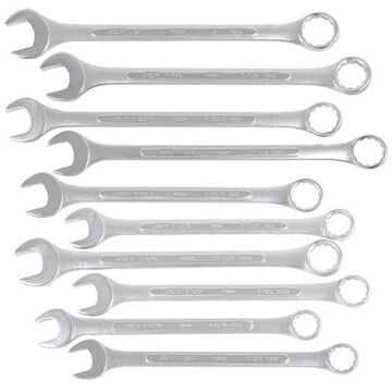 SAE Jumbo Raised Panel Wrench Set, 10-Piece, Chrome Vanadium Steel