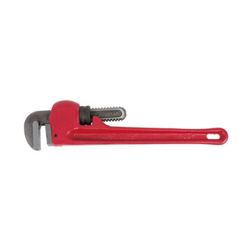 Heavy-Duty Pipe Wrench, 8 in lg, Hook and Heel Jaw, 1 in Capacity