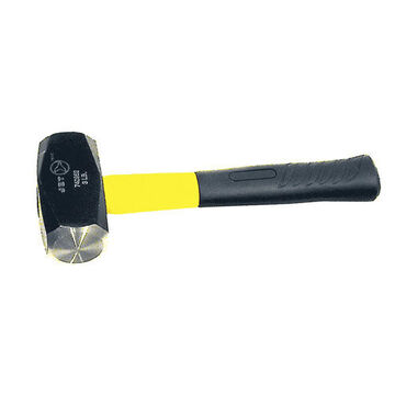 Drilling Hammer, 10-1/2 in lg, Machined, 3 lb, Forged Steel, Fiberglass