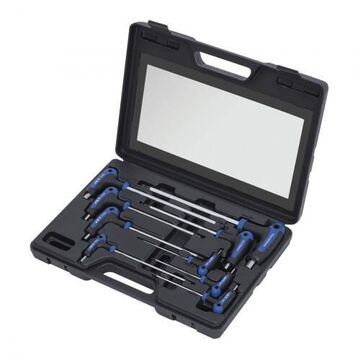 Hex Key Set Ball Nose Type L-handle, 9-piece, Steel, Chrome Vanadium