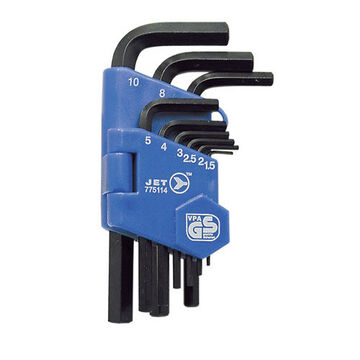 Key Set Allen Hex, 9-piece, Steel, Chrome Vanadium