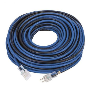 Extension Cord Single-tap, 125 V, 13 A, 1625 W, 14 Awg, 100 Ft Lg, 60 Hz, 3-conductor