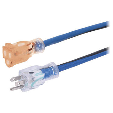 Extension Cord Single-tap, 125 V, 15 A, 1875 W, 12 Awg, 50 Ft Lg, 60 Hz, 3-conductor