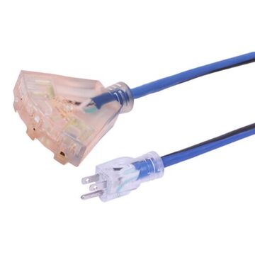 Extension Cord Single-tap, 125 V, 13 A, 1625 W, 14 Awg, 100 Ft Lg, 60 Hz, 3-conductor