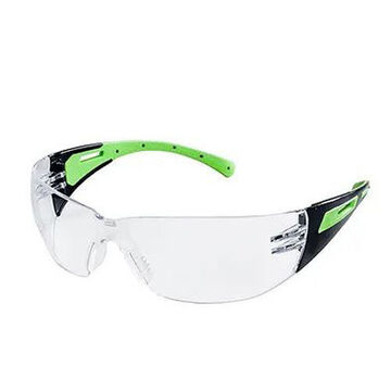 Lunettes de sécurité, revêtement dur, transparent, co-moulé, noir/vert