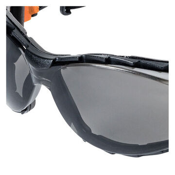 Safety Glasses Sealed, Hard Coated, Clear, Flexible, Black/orange