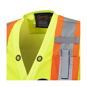 Safety Vest High-visibility Surveyor, Yellow/green, 150 Denier Woven Twill Polyester, Ansi 2