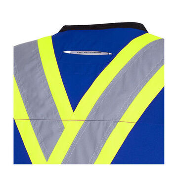 High-visibility Surveyor Safety Vest, 2XL, Royal Blue, 150 Denier Woven Twill Polyester, ANSI 1