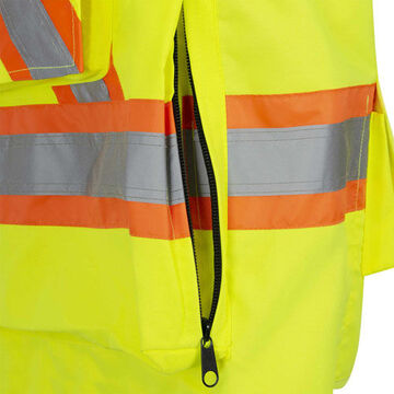 High-visibility Surveyor Safety Vest, XL, Yellow/Green, 600 Denier Oxford Polyester, PU Coated, Class 2