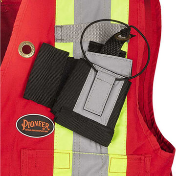 Surveyor's Work Vest, 5XL, Red, Cotton, Snap Closure