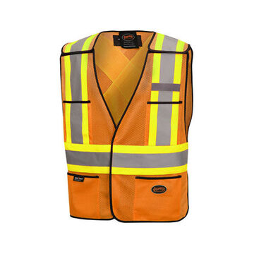 Safety Vest High Visibility, Universal, Orange, Polyester, Class 2