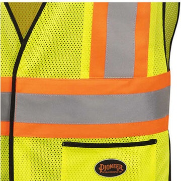 Safety Vest High Visibility, Universal, Yellow/green, Polyester Mesh, Class 2