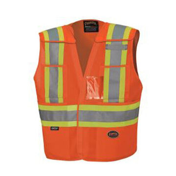 Gilet de sécurité détachable haute visibilité, L/XL, orange, polyester tricoté, classe 2