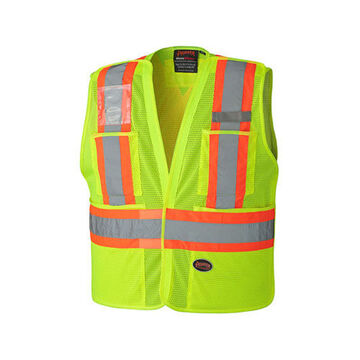 High Visibility Tear-Away Safety Vest, 4XL/5XL, Lime Yellow, Polyester, Class 2