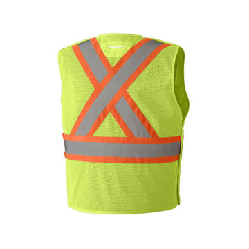 Gilet de sécurité détachable haute visibilité, S/M, jaune citron, polyester, classe 2