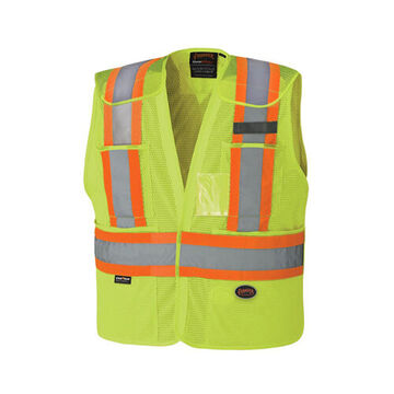 Gilet de sécurité détachable haute visibilité, S/M, jaune citron, polyester, classe 2