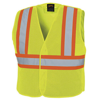 High Visibility Tear-away Mesh Safety Vest, 2XL/3XL, Yellow/Green, Polyester, Class 2 Type P and R, 54-56 in Chest